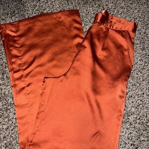 Fashion Nova Shimmering Tangerine Trousers NWOT